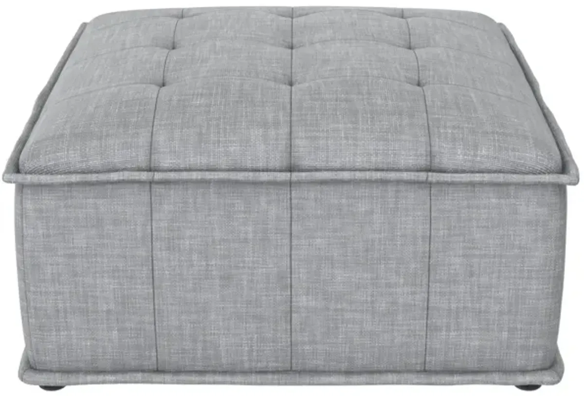 Amos Modular Ottoman for Sectional Sofa, Gray Linen