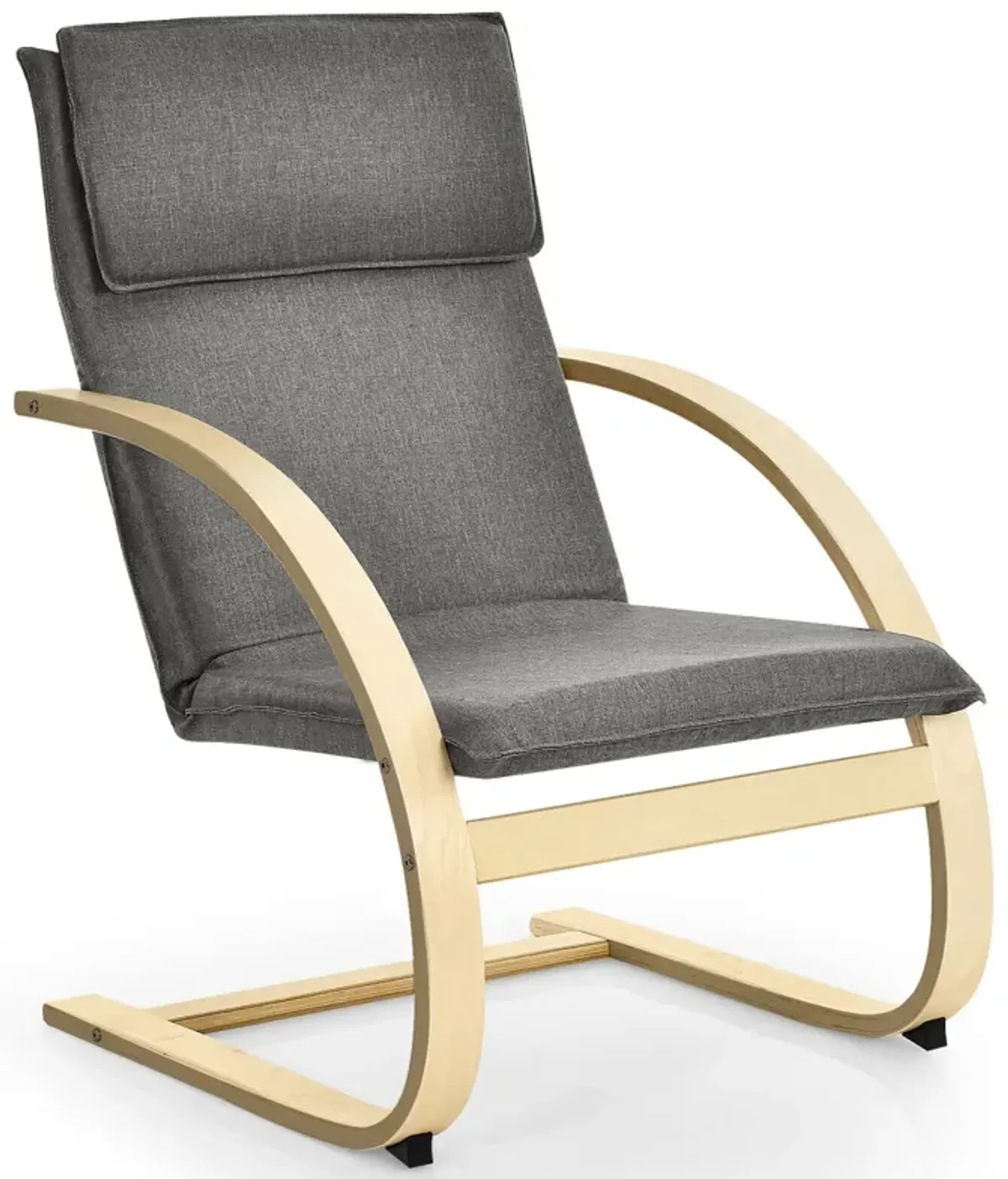 Modern Fabric Upholstered Bentwood Lounge Chair