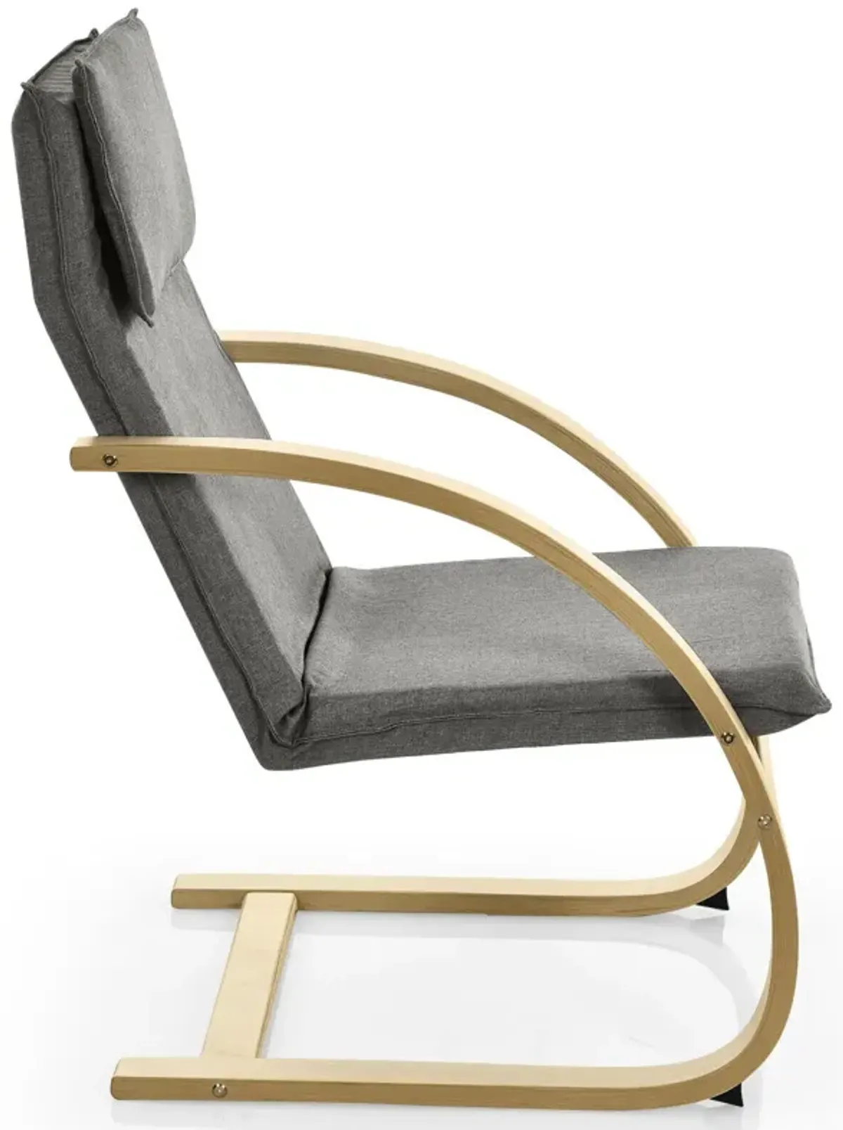 Modern Fabric Upholstered Bentwood Lounge Chair