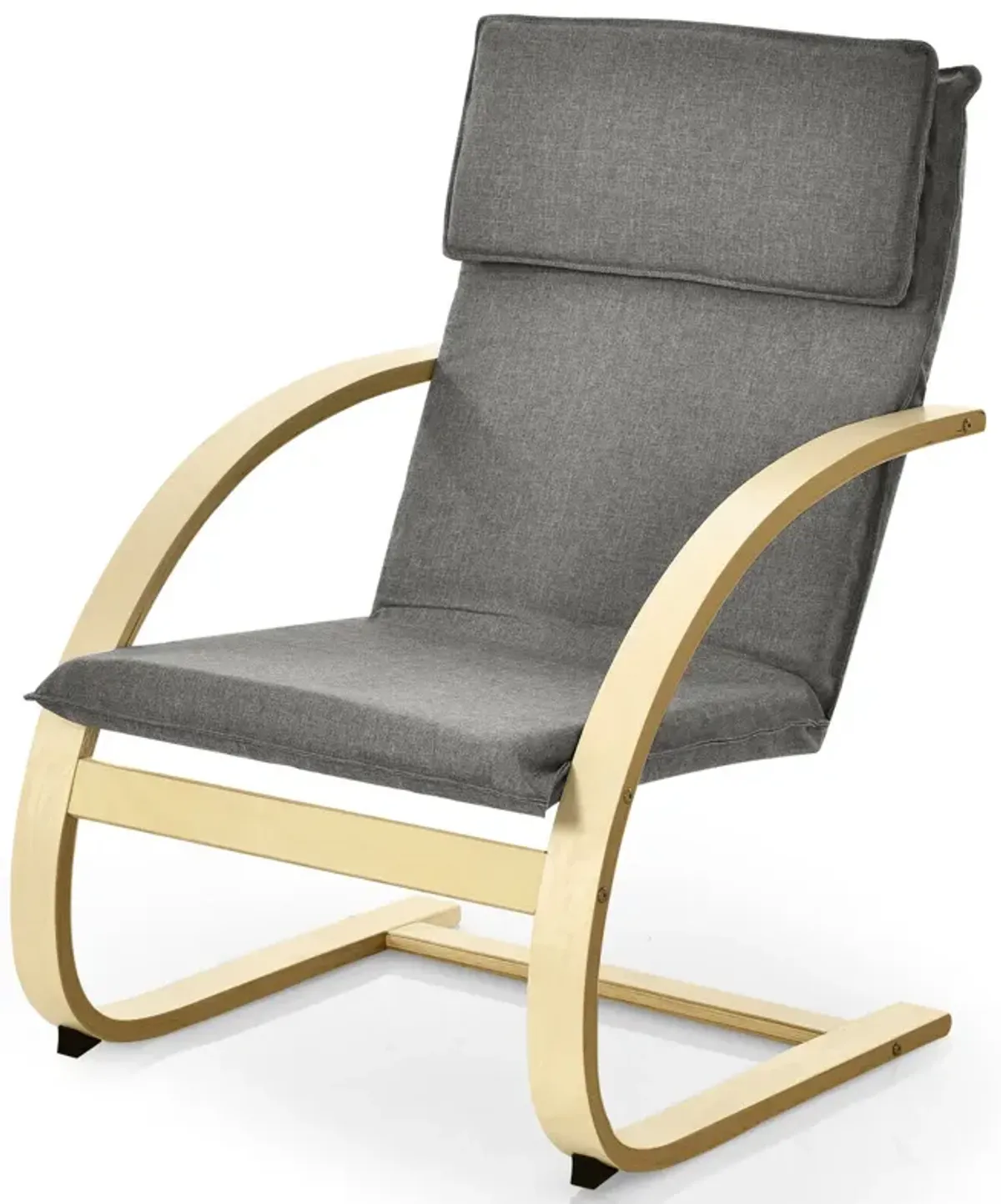 Modern Fabric Upholstered Bentwood Lounge Chair