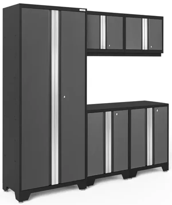 NewAge Products Bold Series 78 in. W x 18 in. D x 76.75 in. H Heavy Duty Steel Garage Cabinet Set (5-Piece)