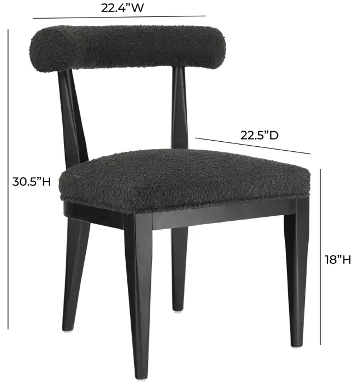 Palla Black Boucle Dining Chair