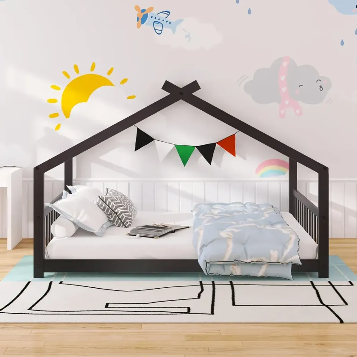 Merax Full Size House Bed Wood Bed