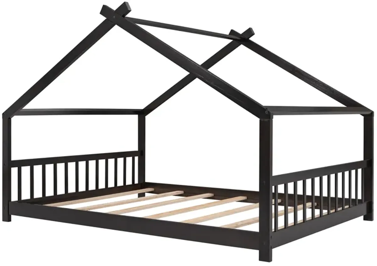 Merax Full Size House Bed Wood Bed