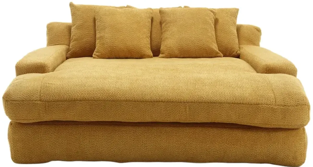 Merax Chenille 2-seater Lazy Sofa With 5 Back Pillows