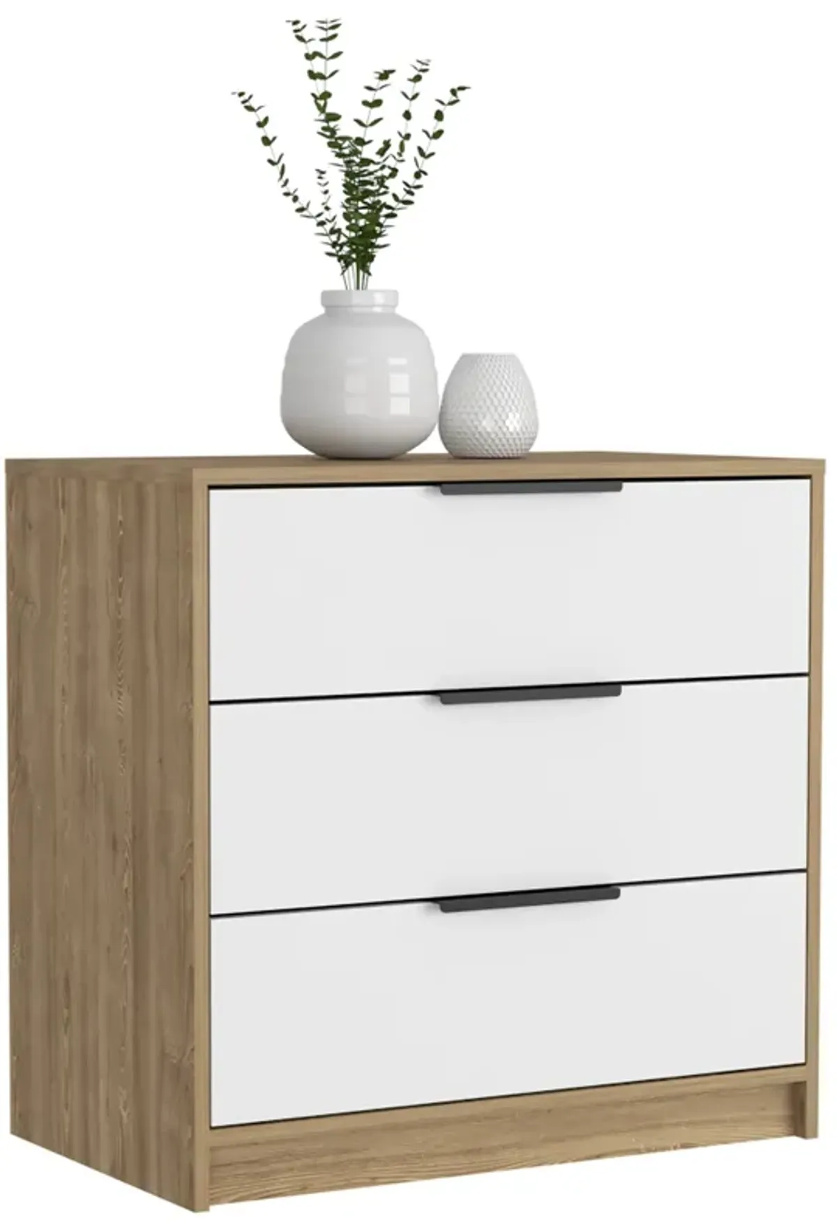 3 Drawers Dresser Maryland, Bedroom, White / Pine