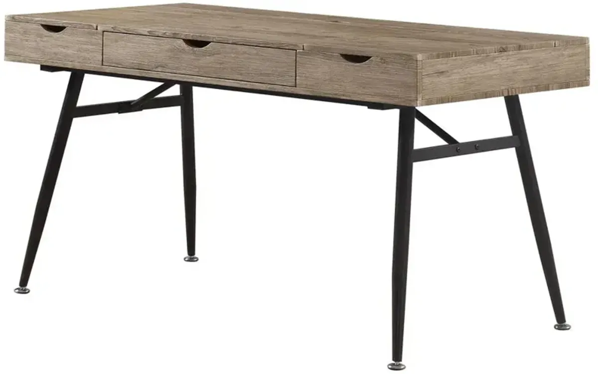 Rafael 1-drawer Writing Desk Rustic Driftwood