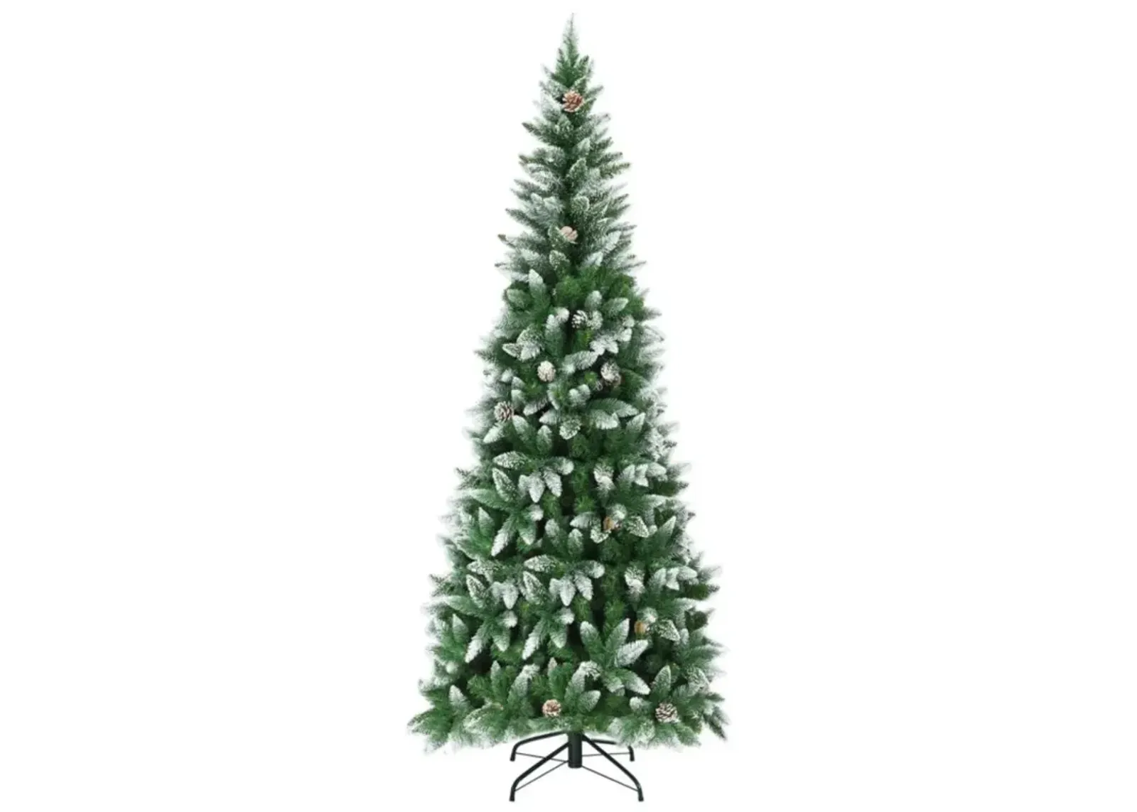 Hivvago 5/6/7.5 Feet Artificial Pencil Christmas Tree with Pine Cones