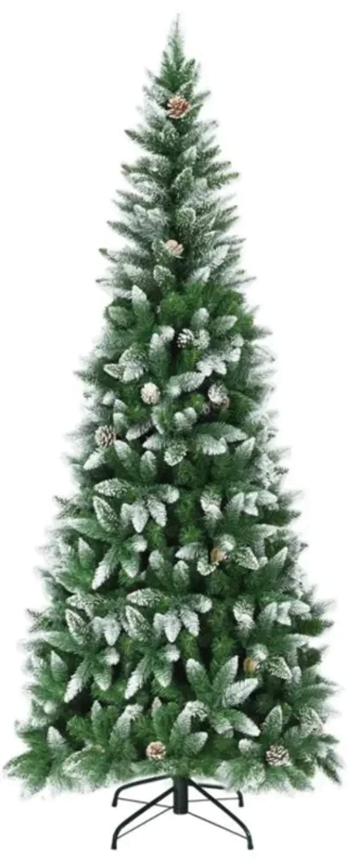 Hivvago 5/6/7.5 Feet Artificial Pencil Christmas Tree with Pine Cones