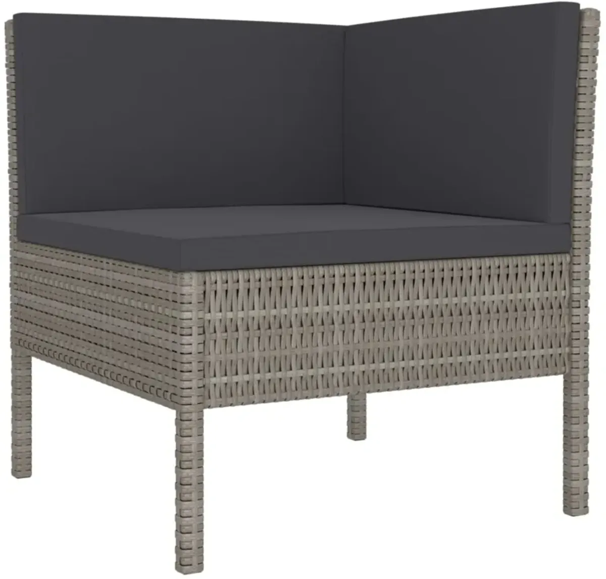 vidaXL 2 Piece Garden Lounge Set with Cushions Poly Rattan Gray