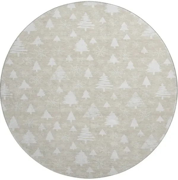 Merry & Bright MY23 Beige 8' Round Rug