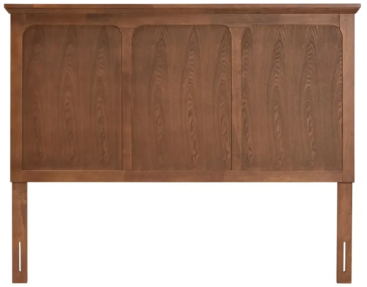 Baxton Studio Alarice Classic and Traditional Ash Walnut Finished Wood Queen Size Headboard