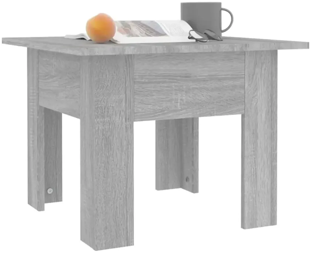 vidaXL Coffee Table Gray Sonoma 21.7"x21.7"x16.5" Engineered Wood