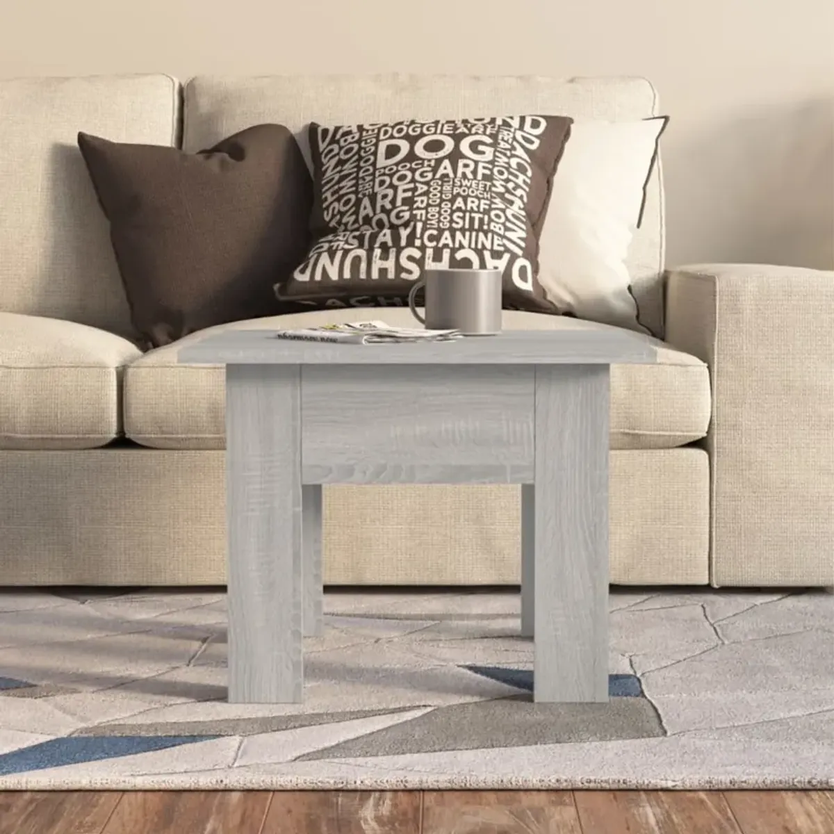 vidaXL Coffee Table Gray Sonoma 21.7"x21.7"x16.5" Engineered Wood