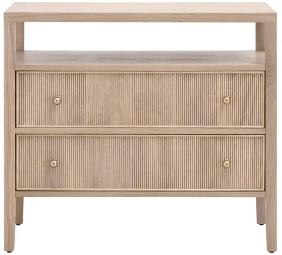 Highland Open Shelf 2-Drawer Nightstand