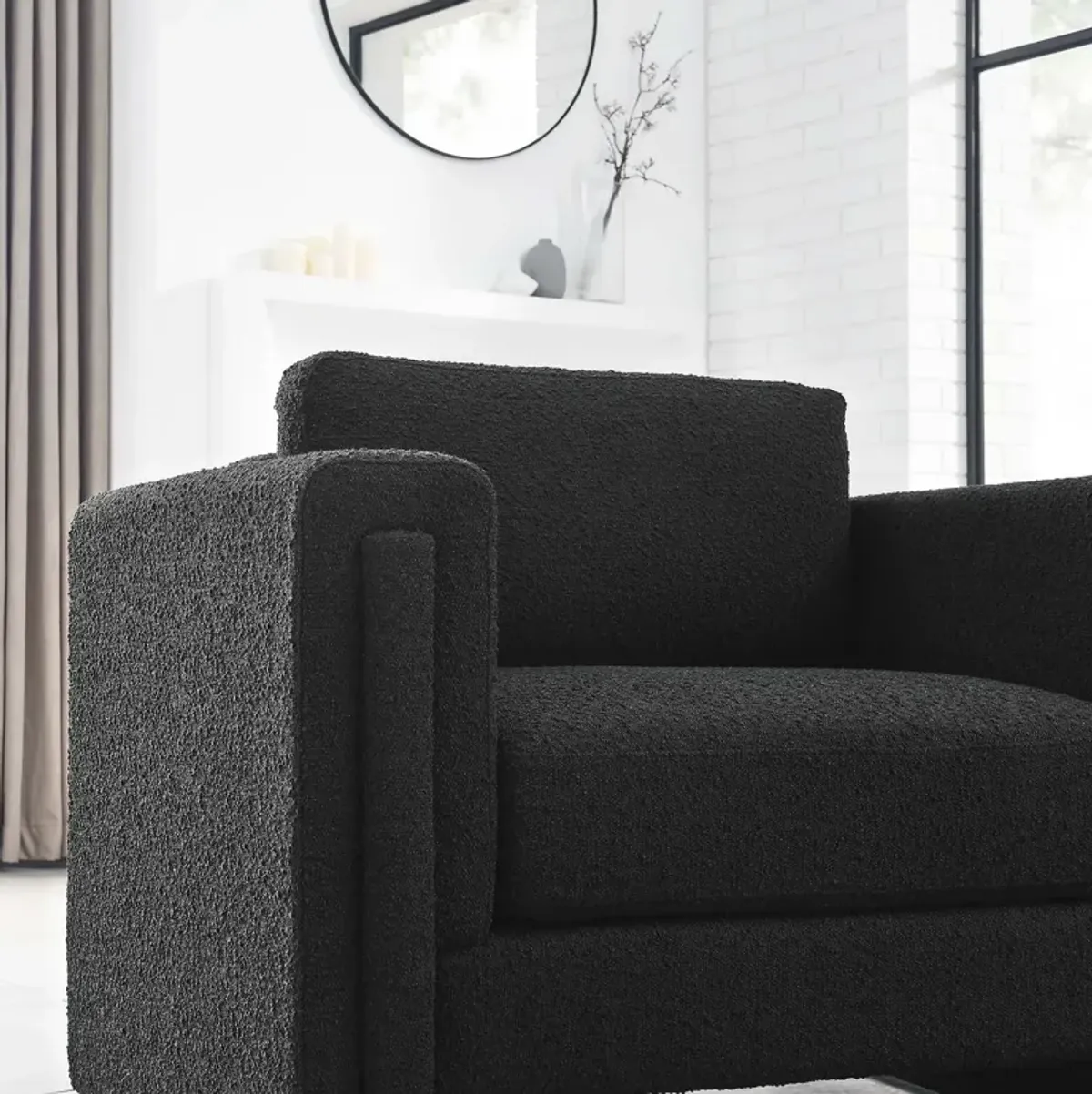 Visible Boucle Fabric Armchair