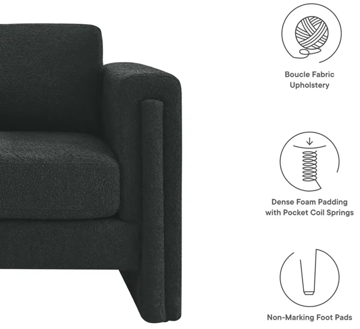 Visible Boucle Fabric Armchair