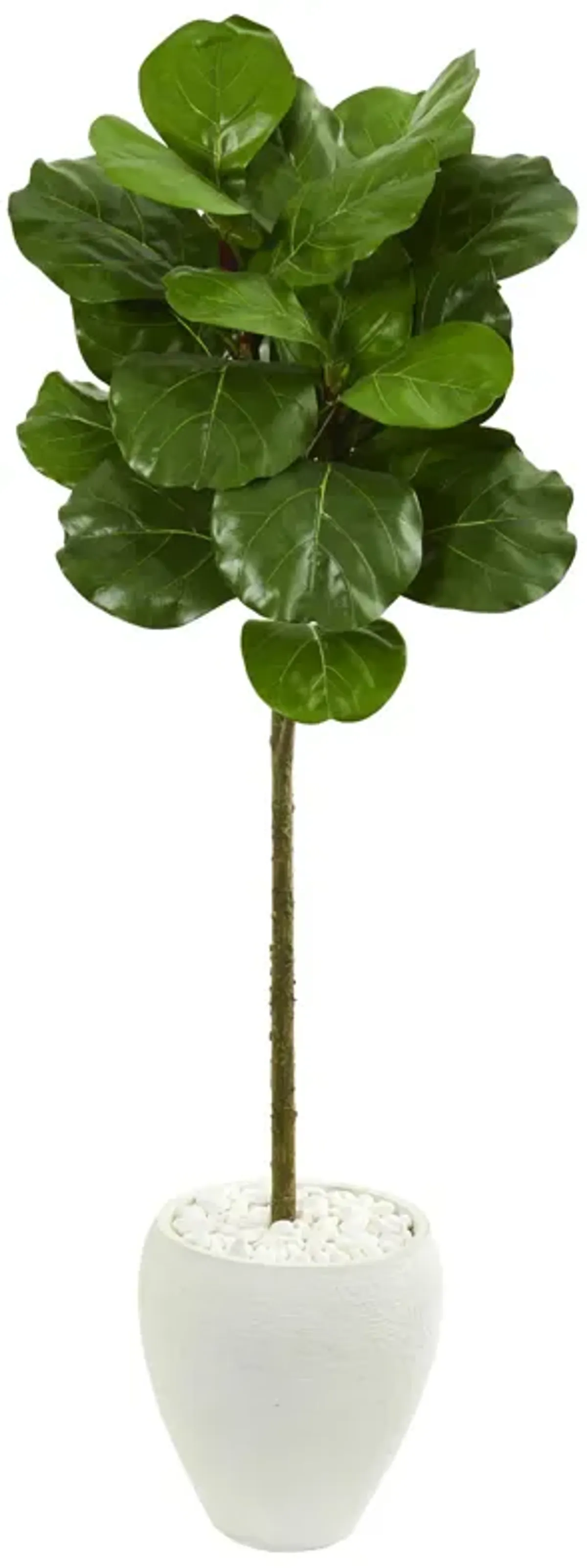 Hivvago 5 Feet Fiddle Leaf Artificial Tree in White Planter