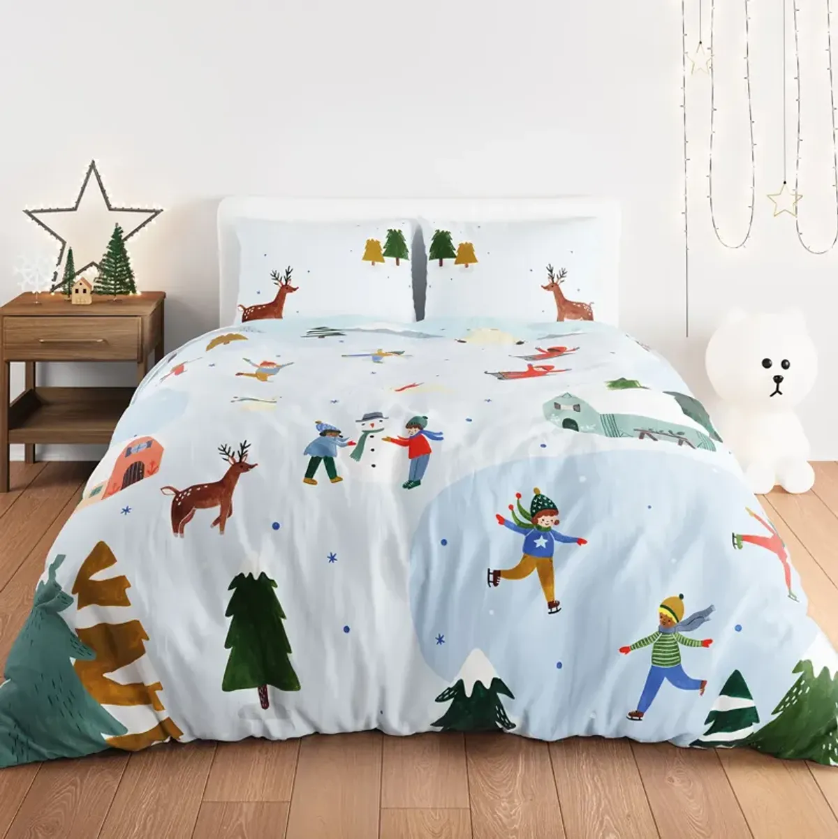 Snowy Day 100% Cotton Duvet & Pillowcase Set - Twin