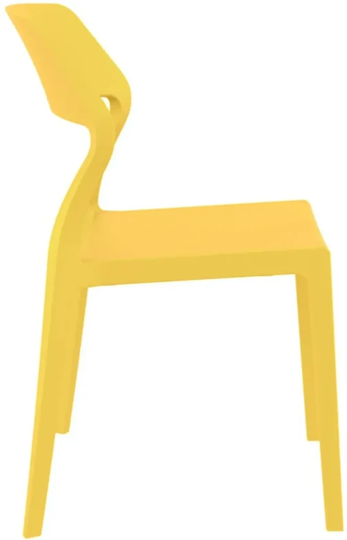 32.75" Yellow Solid Patio Dining Chair