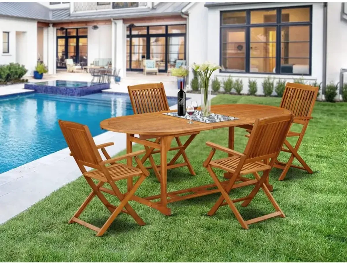 Wooden Patio Set Natural Oil