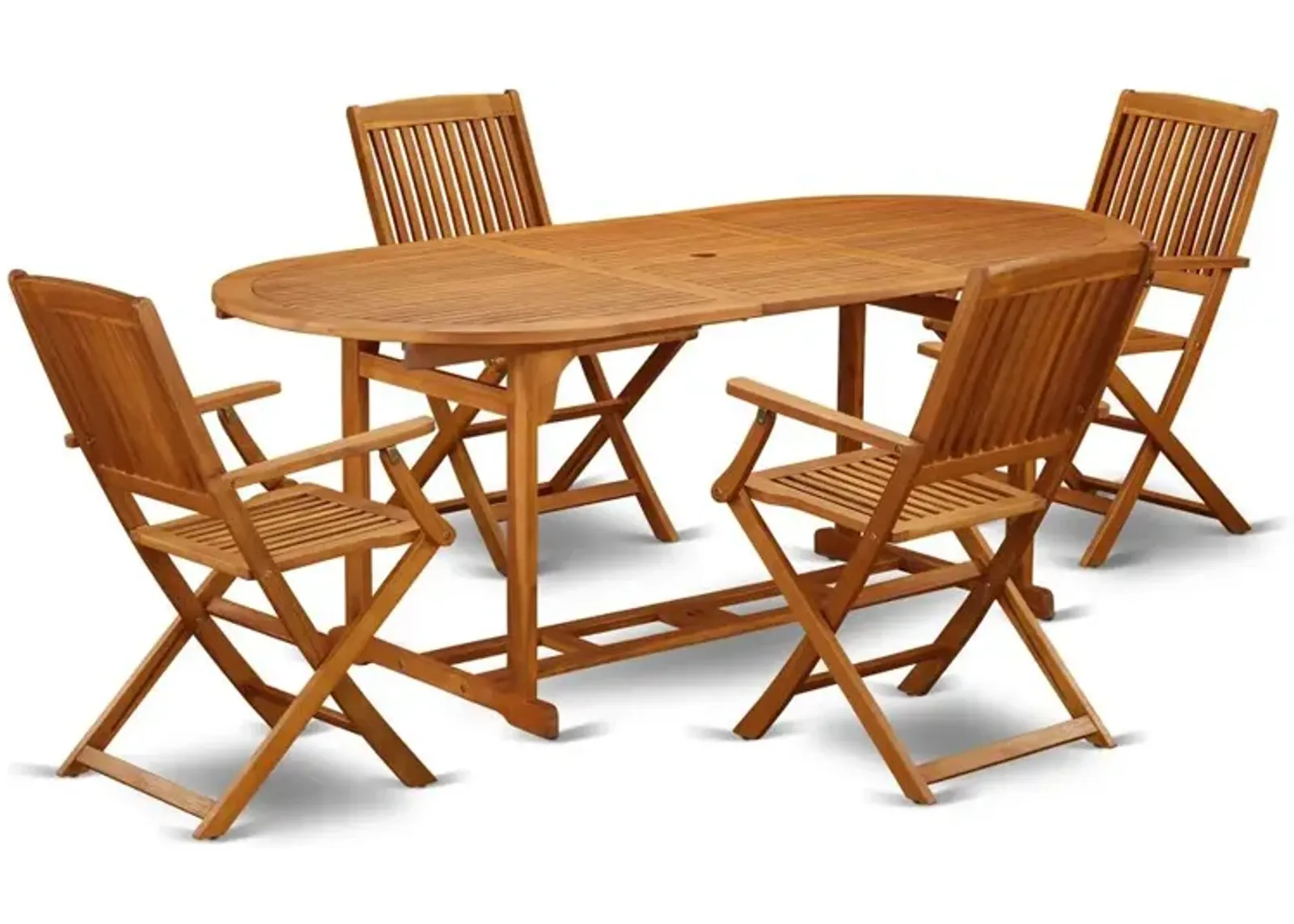 Wooden Patio Set Natural Oil