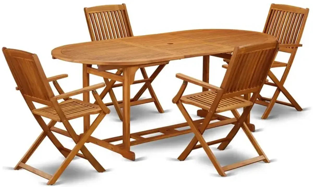 Wooden Patio Set Natural Oil