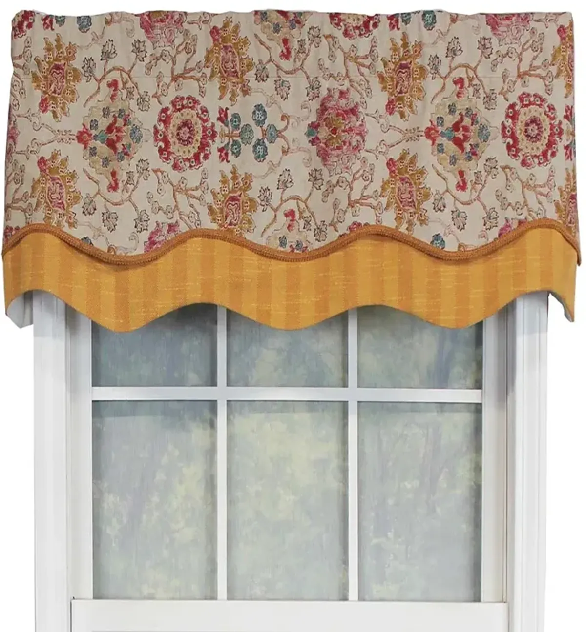 RLF Home Centennial Glory Window Treatment Valance 3" Rod Pocket 50" x 16" Marigold