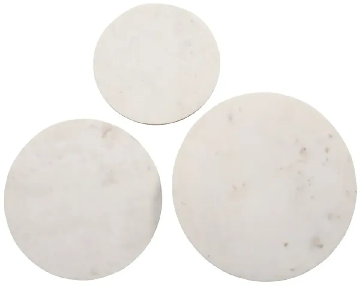Jofran Nolan Marble Top Three Pack Solid Wood Accent Table Set