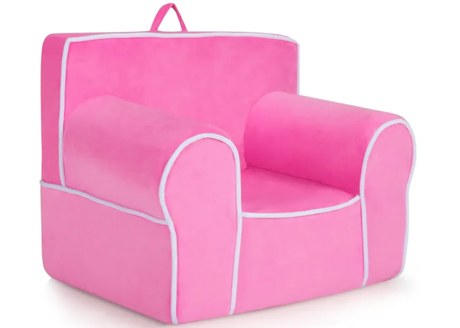 Upholstered Kids Sofa with Velvet Fabric and High-Quality Sponge