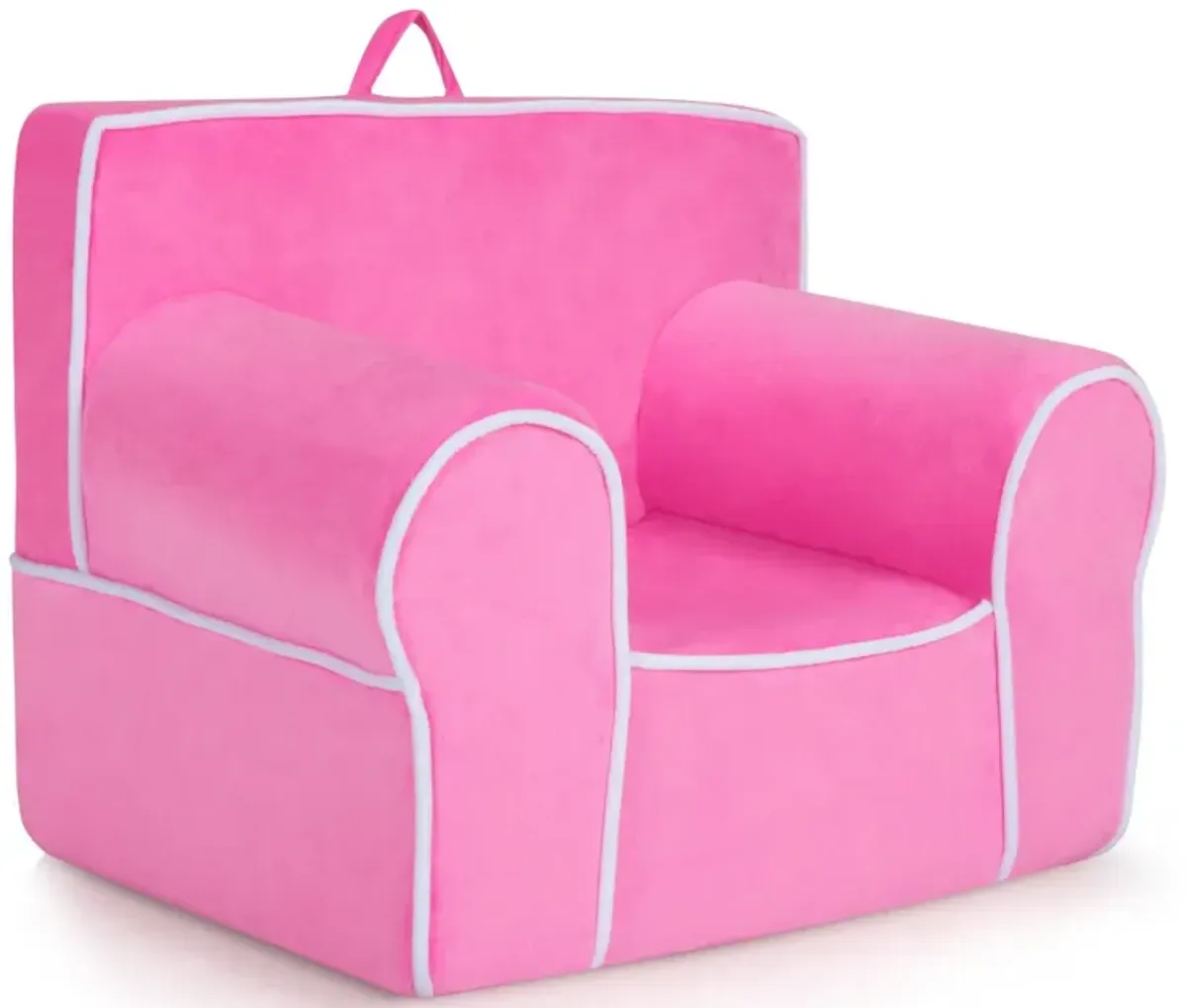 Upholstered Kids Sofa with Velvet Fabric and High-Quality Sponge