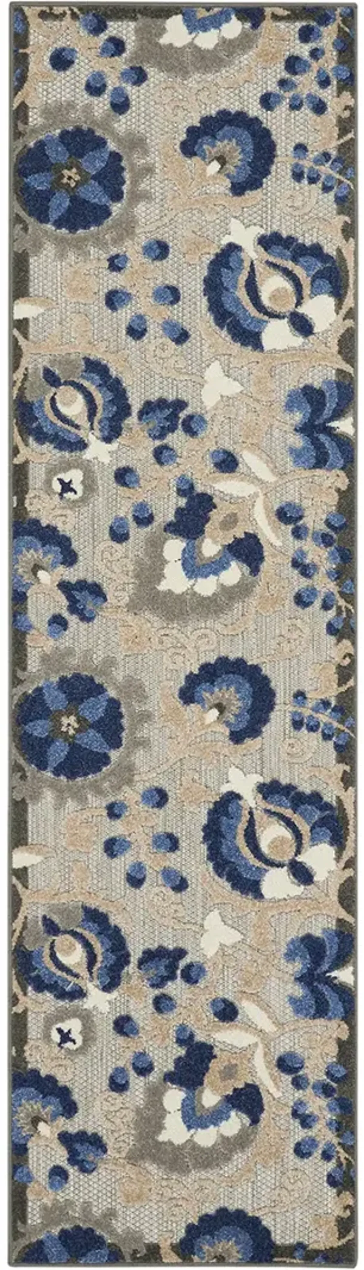 Aloha ALH17 Natural/Blue 2'3" x 12' Rug