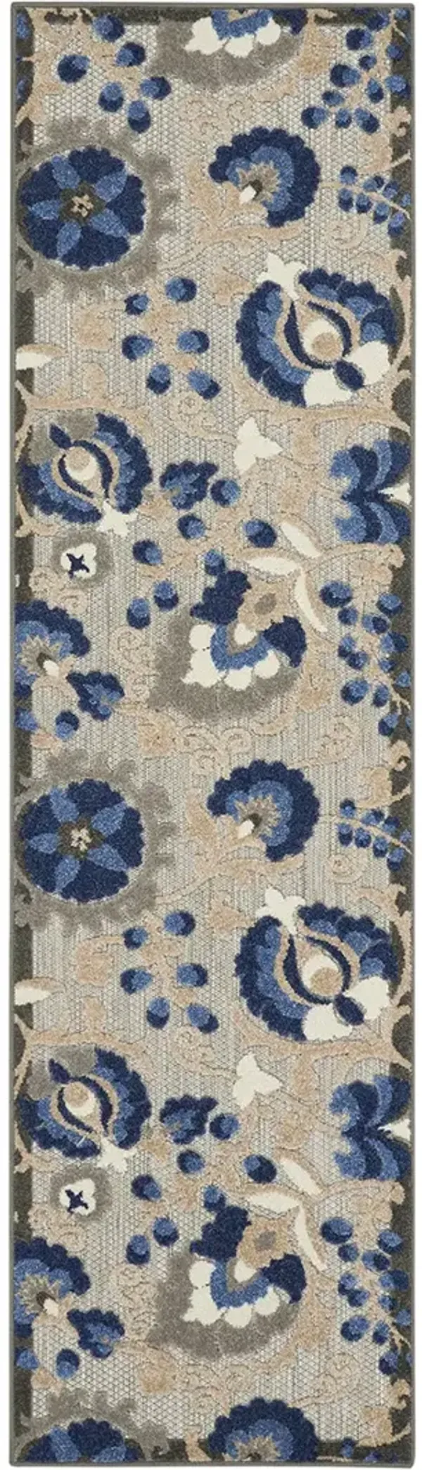 Aloha ALH17 Natural/Blue 2'3" x 12' Rug