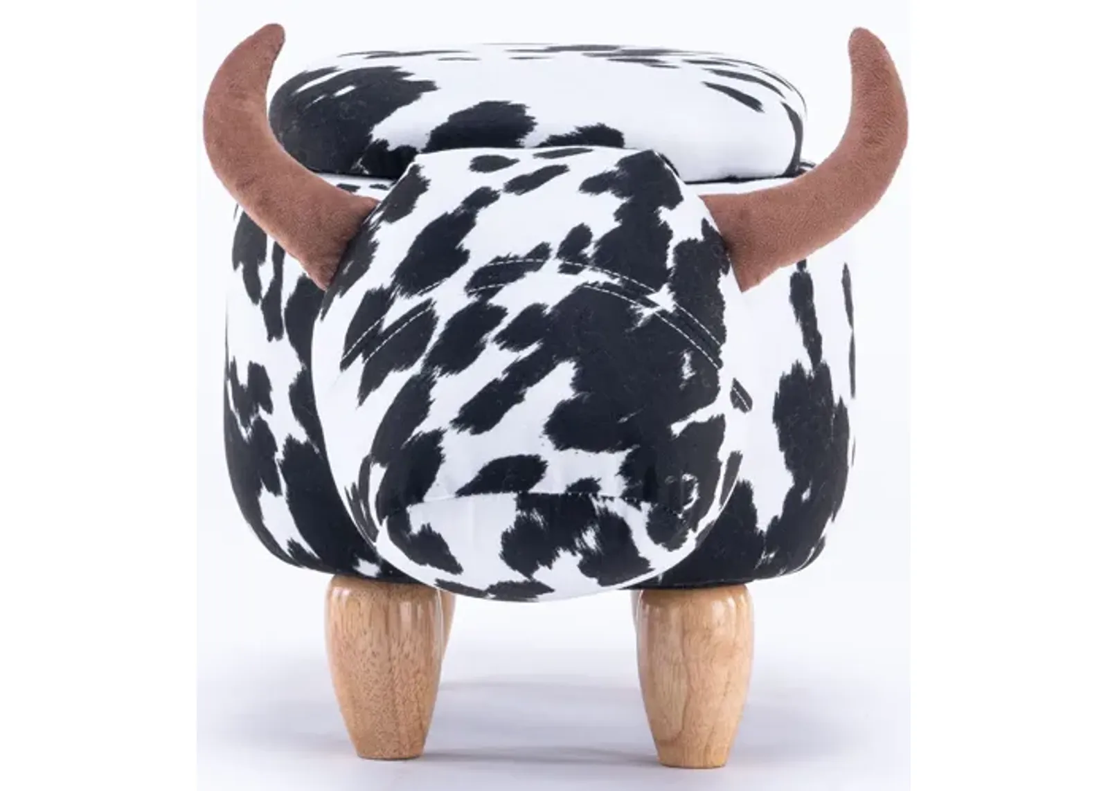 Black and White Cow Storage Ottoman