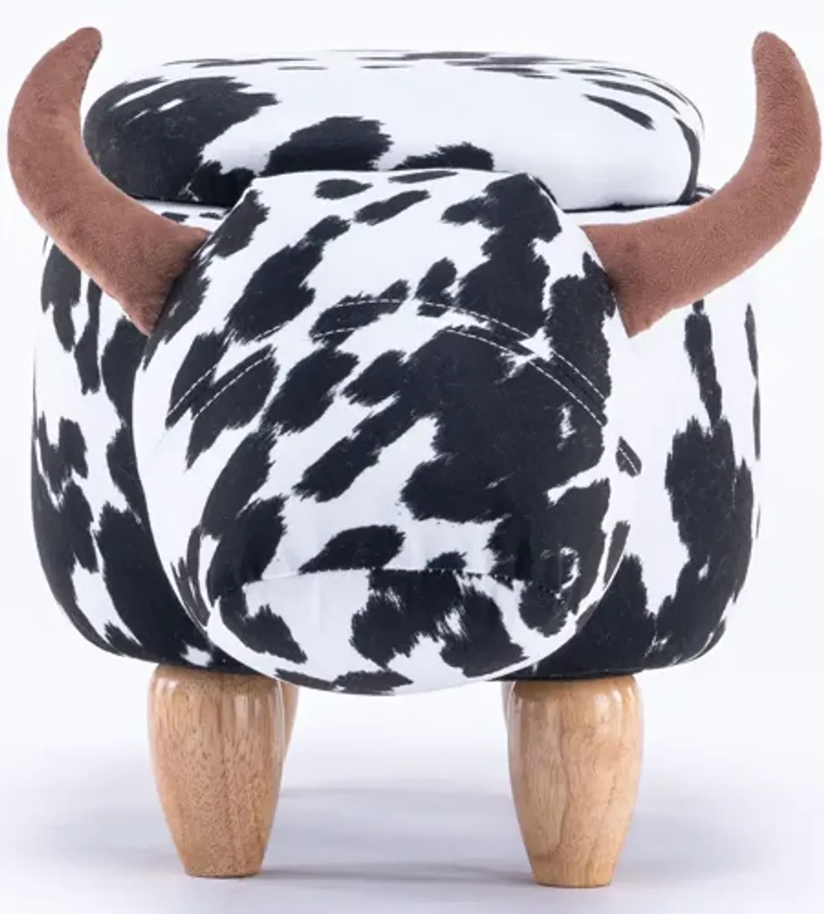 Black and White Cow Storage Ottoman