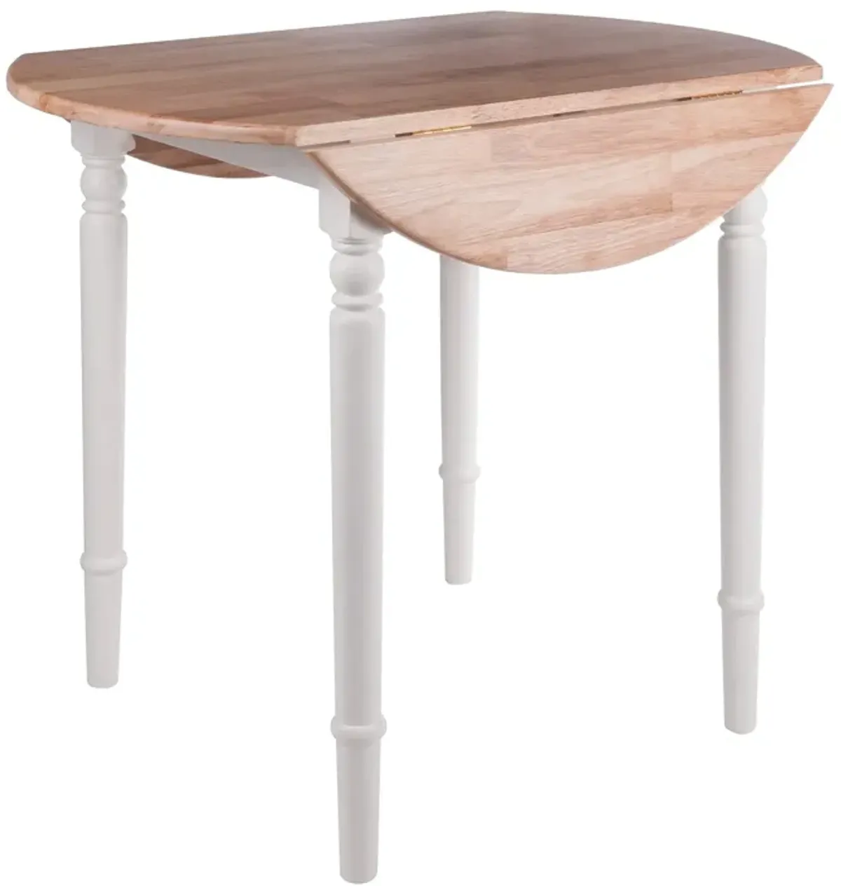 Yardlio Sorella Round Drop Leaf Table: Farmhouse Style, Natural/White, Functional & Timeless