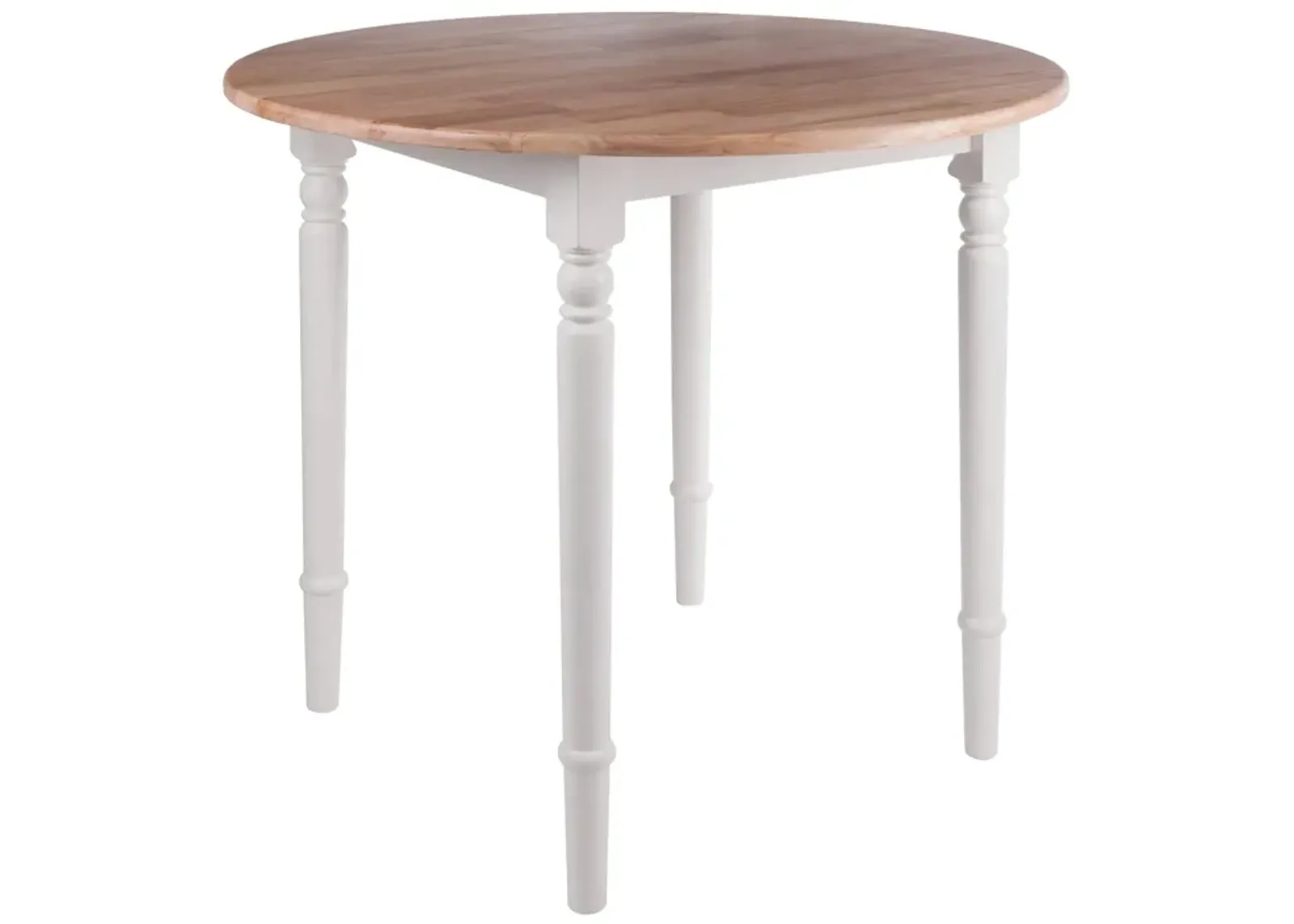 Yardlio Sorella Round Drop Leaf Table: Farmhouse Style, Natural/White, Functional & Timeless