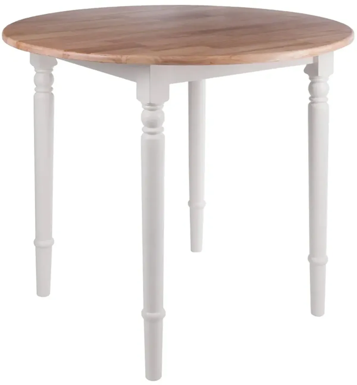 Yardlio Sorella Round Drop Leaf Table: Farmhouse Style, Natural/White, Functional & Timeless