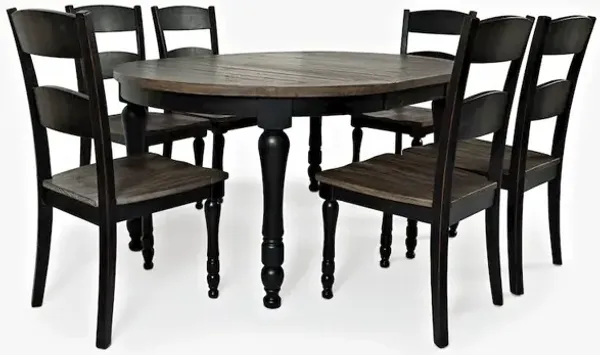 Jofran Madison County Reclaimed Pine 66 Oval Farmhouse Seven-Piece Dining Set