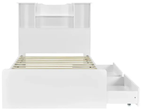 Merax Platform Bed Frame with Storage Headboard