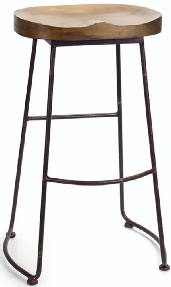 Industrial Wood Bucket Seat Stool - Stylish and Durable Seating for Home or Bar