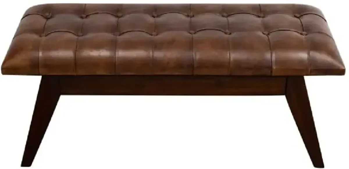 Ashcroft Furniture Co Maja Tan Leather Bench