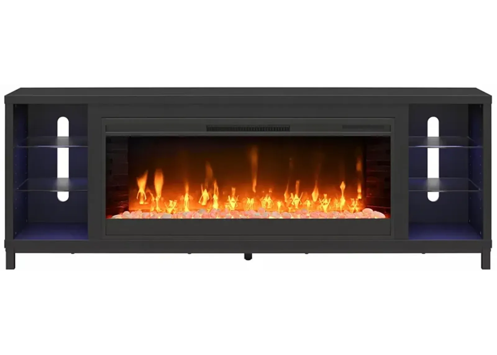 Ameriwood Home Lumina Modern Multi-Color Electric Fireplace Media Console with Crystals for TVs up to 70"