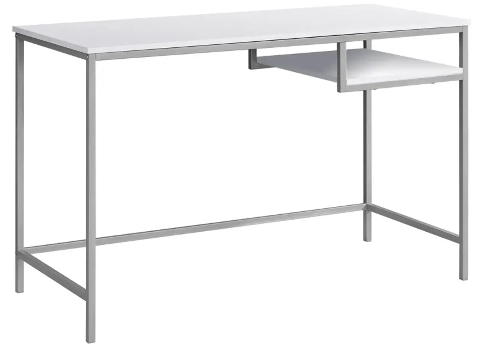 Monarch Specialties I 7368 Computer Desk, Home Office, Laptop, 48"L, Work, Metal, Laminate, White, Grey, Contemporary, Modern