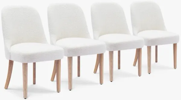 WestinTrends Mid-Century Modern Upholstered Boucle Dining Chair (Set of 4)