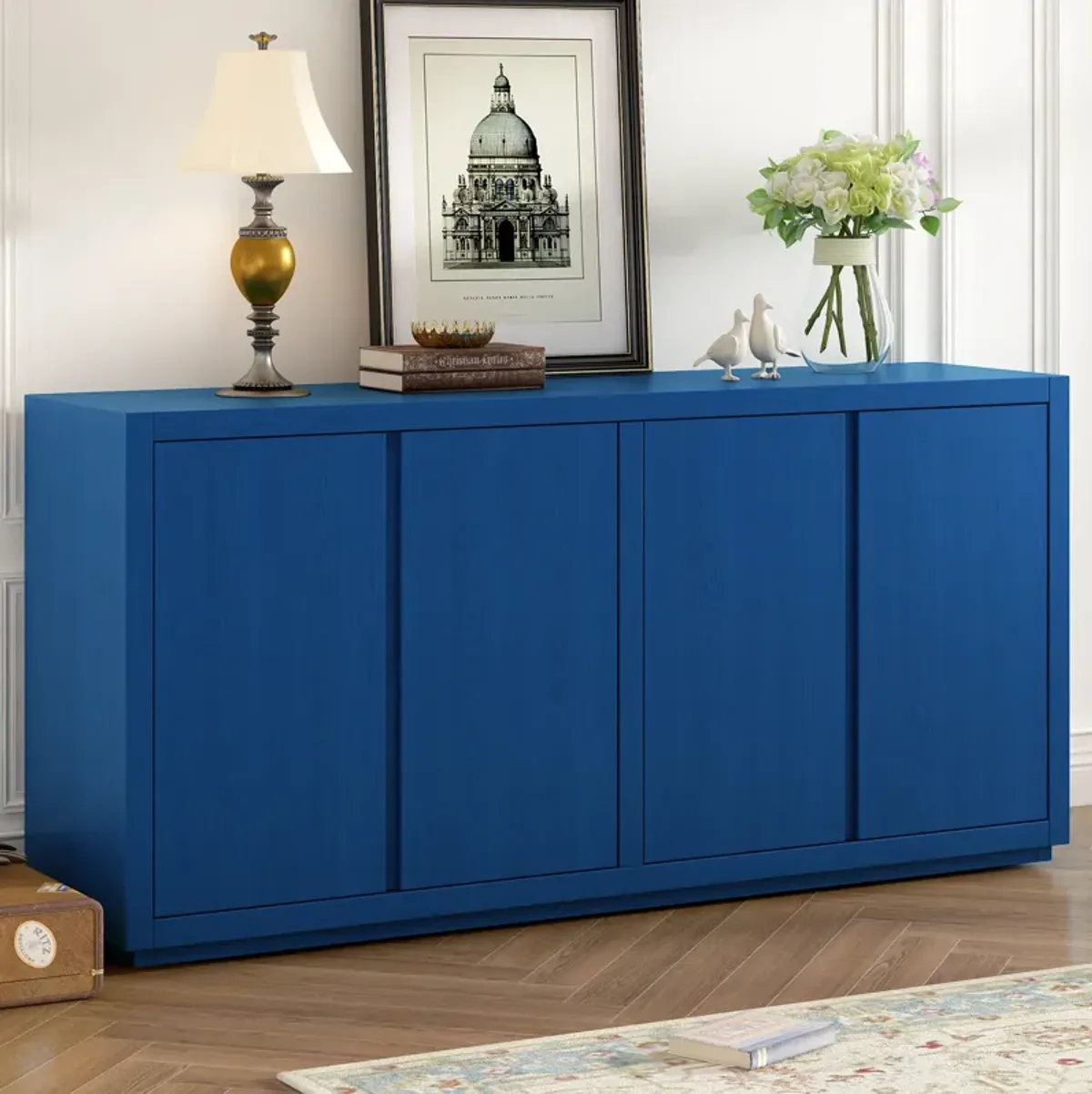 Merax 4-Door Cabinet Sideboard with Ash Veneer