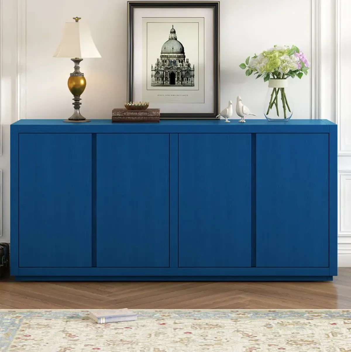 Merax 4-Door Cabinet Sideboard with Ash Veneer