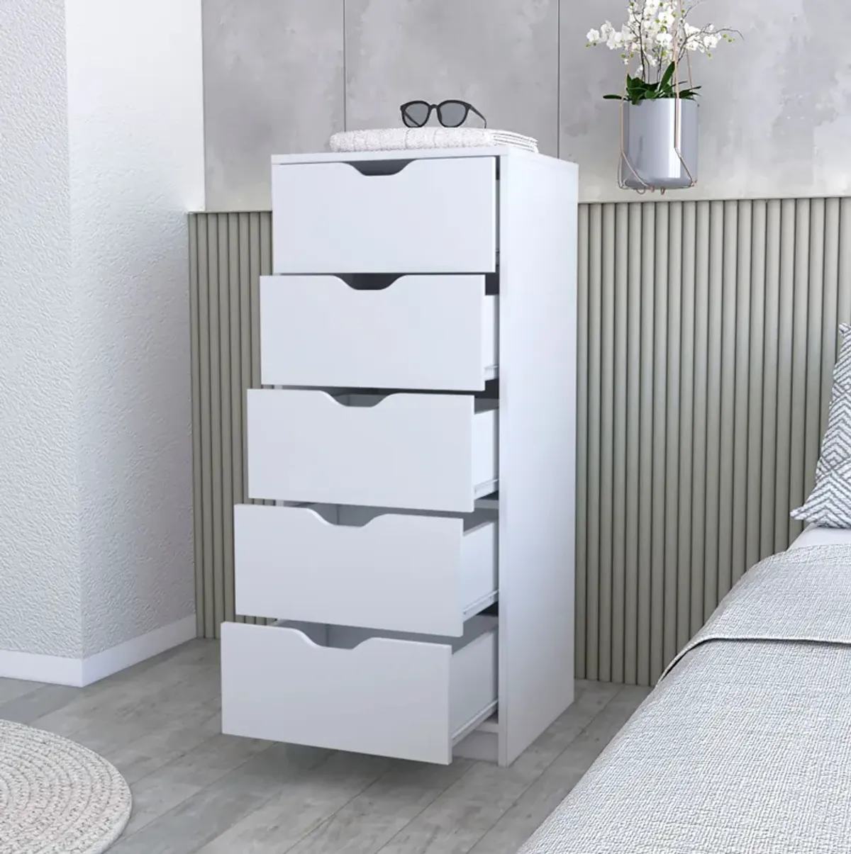 Dillon Narrow 5 Drawer Dresser