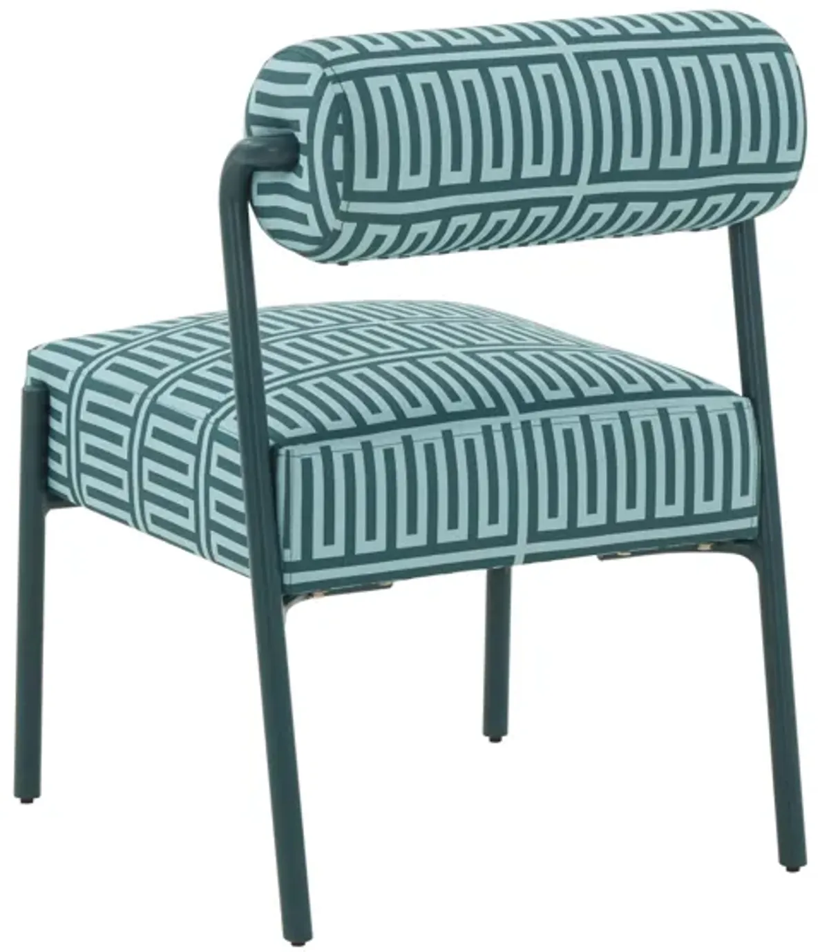 Jolene Green Patterned Linen Accent Chair