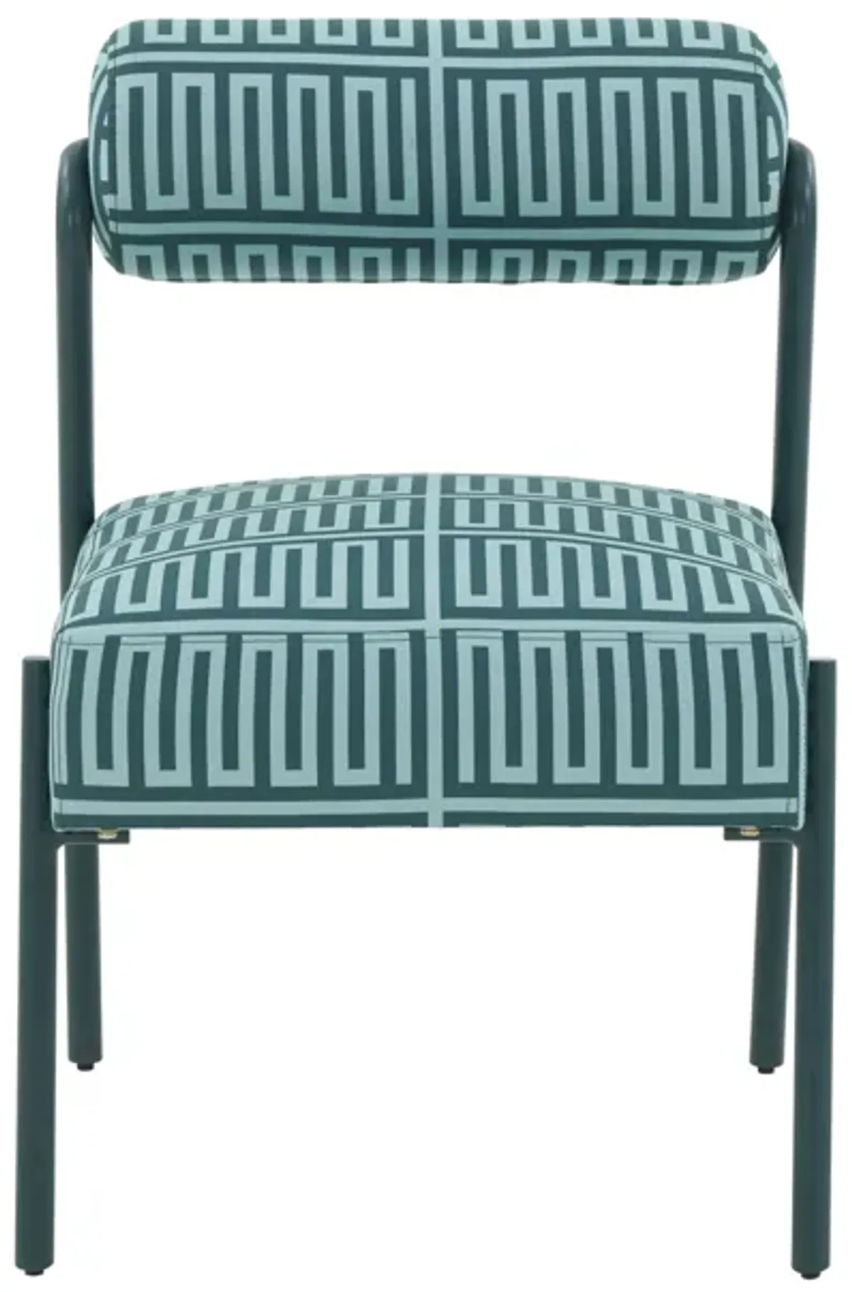 Jolene Green Patterned Linen Accent Chair